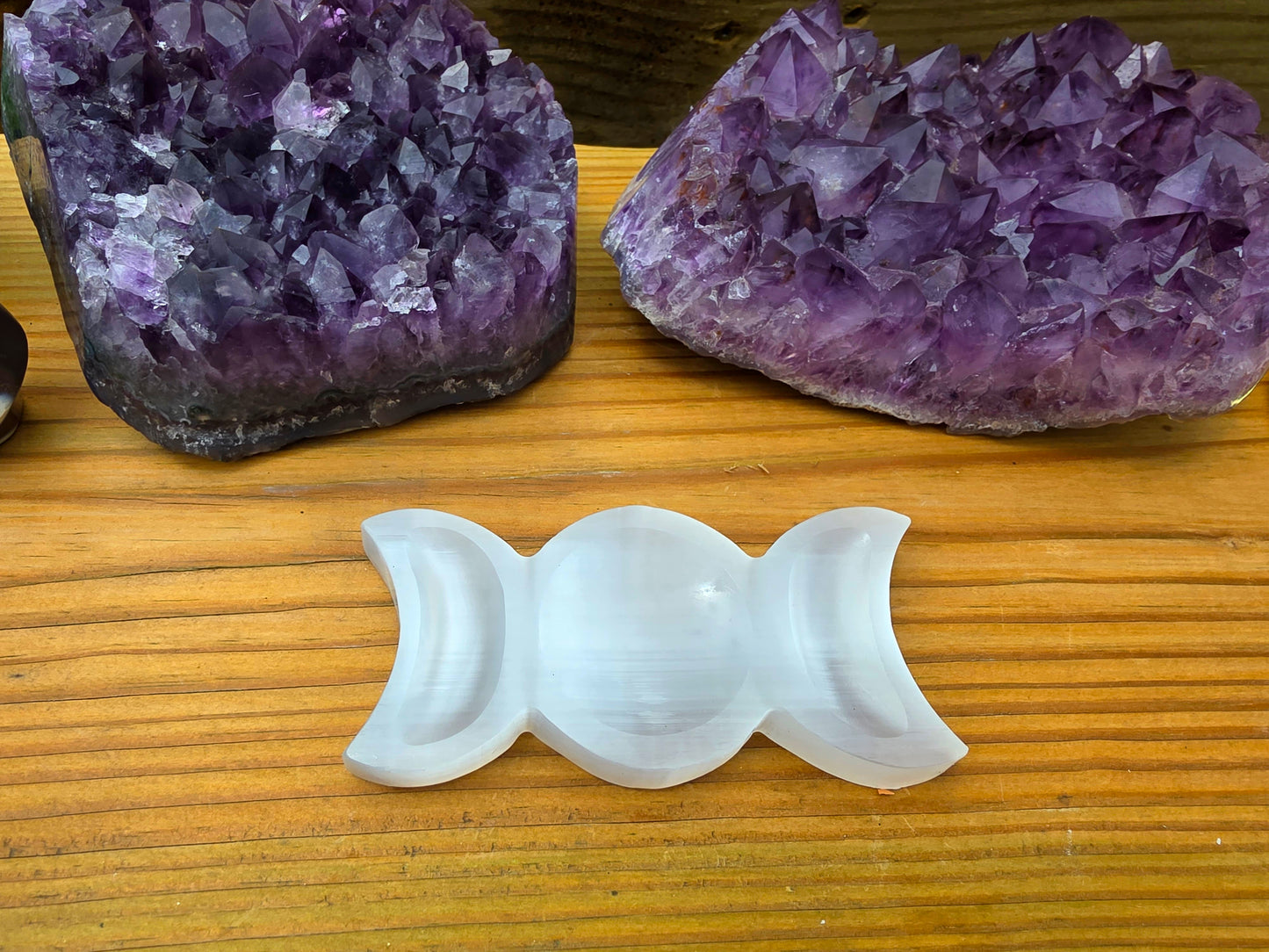 Selenite Triple Moon Dish
