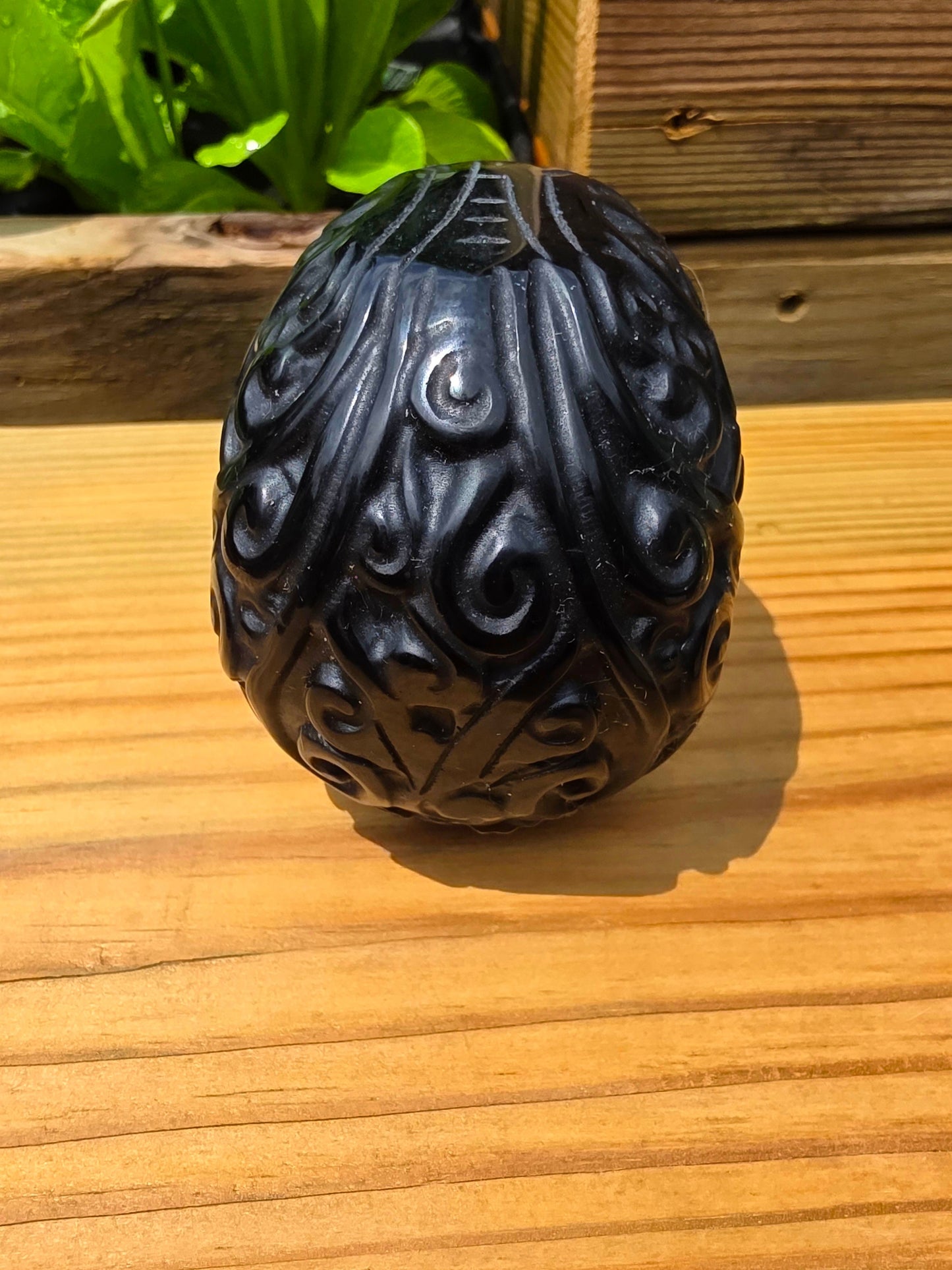 Obsidian Carved Skull
