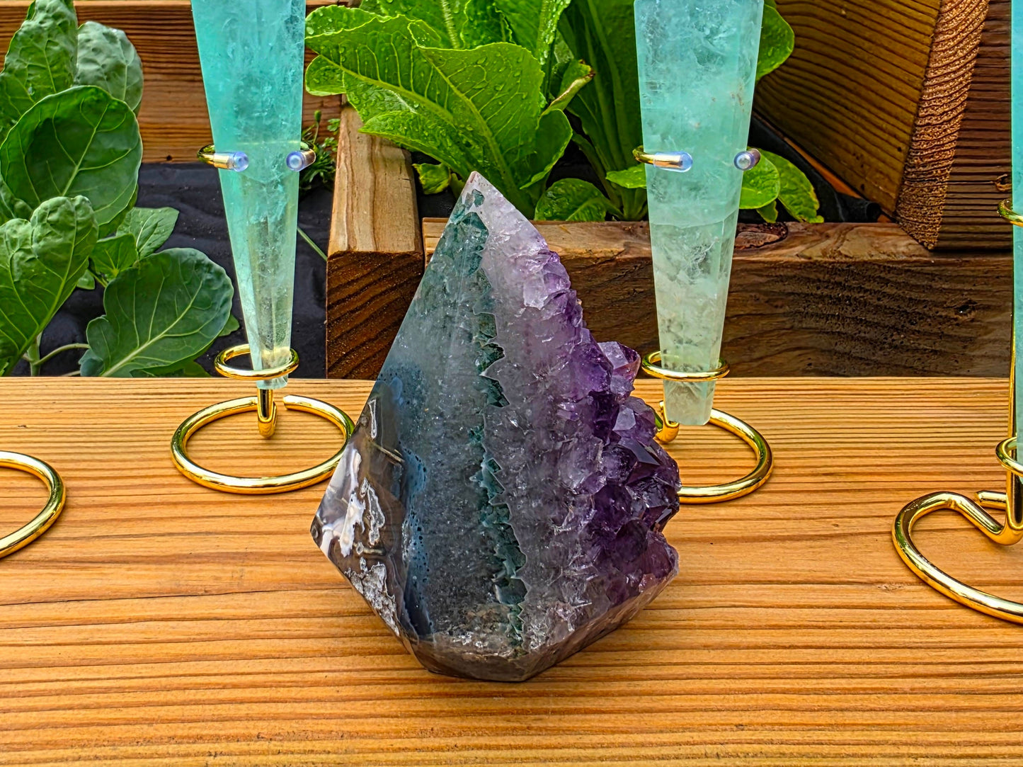 Amethyst Agate Diamond Tower