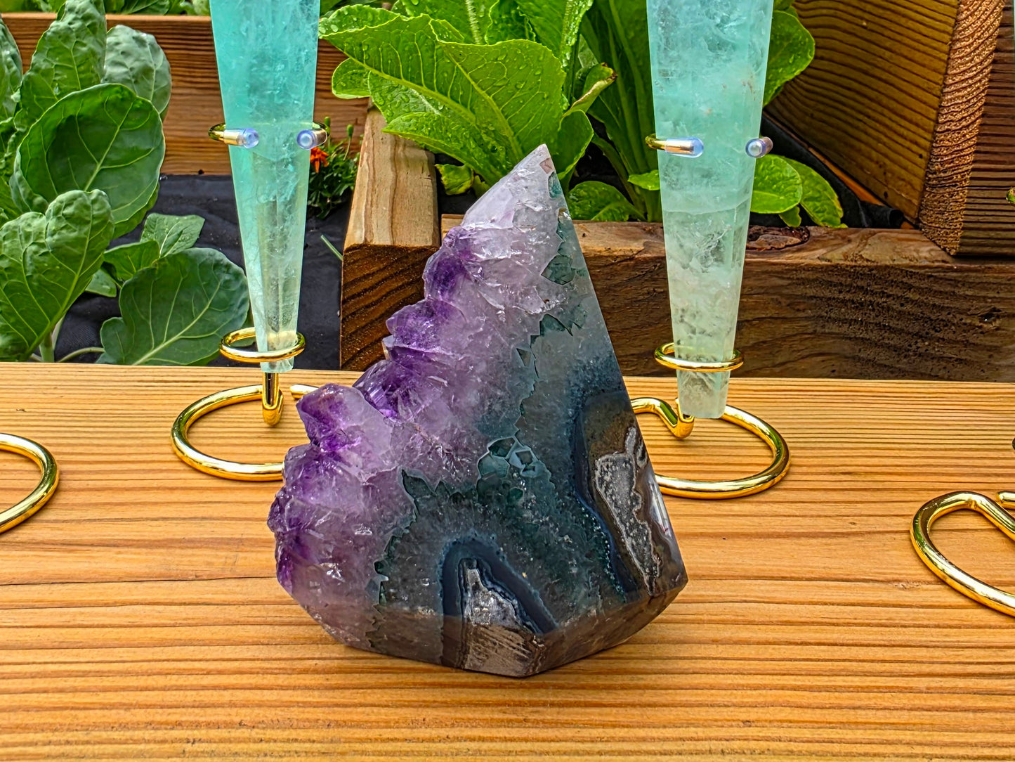Amethyst Agate Diamond Tower