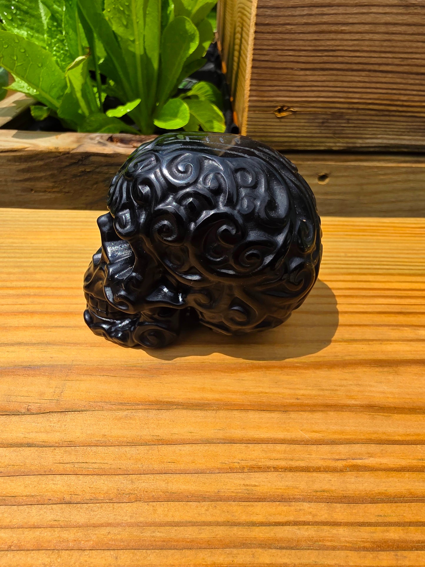 Obsidian Carved Skull