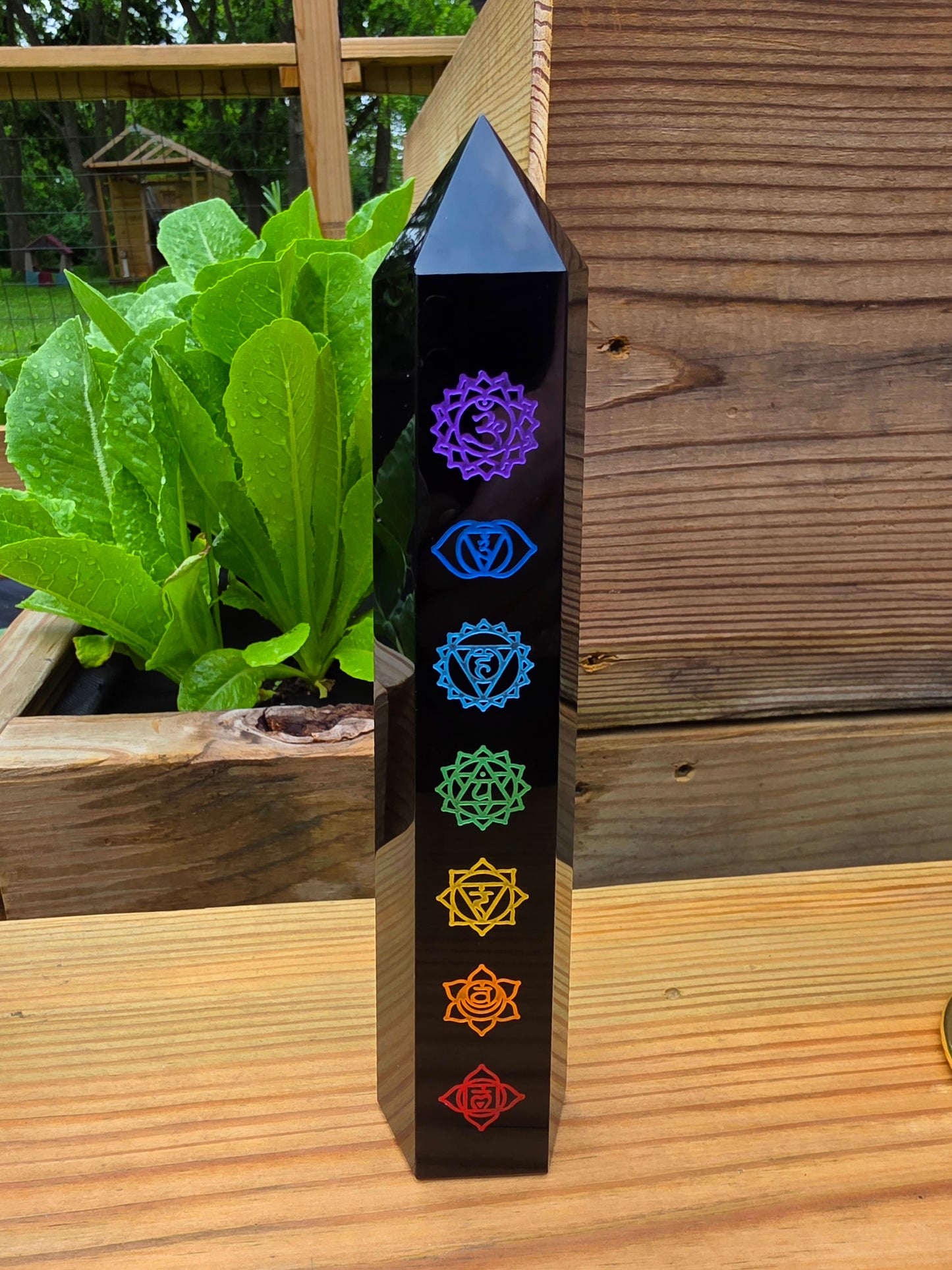 Large Obsidian Tower - 7 Chakra